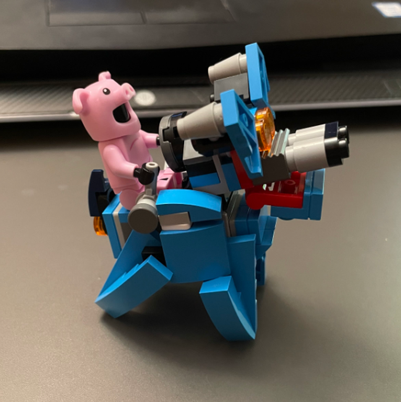 Lego blue moto-pig