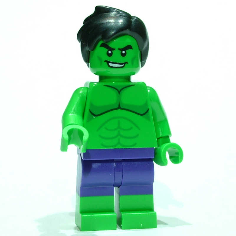 Lego Hulk, Dark Purple Pants, Dual Molded Legs, Smirk