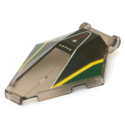 Lego Windscreen 6 x 4 x 1 Hexagonal with Handle with Black/Yellow/Dark Green Print