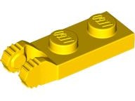 Lego Hinge Plate 1 x 2 Locking with 2 Fingers on End / Yellow