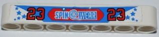 Lego Technic, Liftarm Thick 1 x 7 with Number 23 and 'SPIN WEAR' Pattern (Sticker) - Set 8125