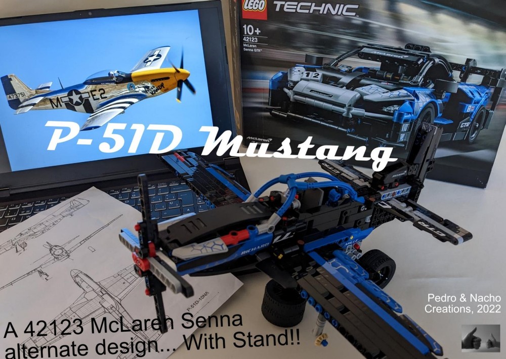 Lego P-51D Mustang with stand! (42123 McLaren Senna GTR)