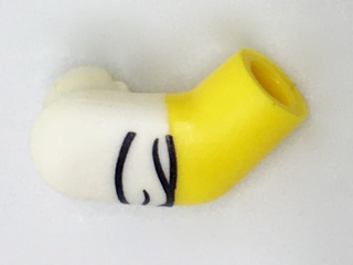 Lego Arm, Right with White Rolled-Up Sleeve Pattern / Yellow