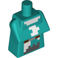 Lego Torso Special, Long with Folded Arms with Pixelated White, Brown, and Gray Squares Print
