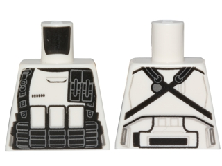 Lego Torso SW Armor Stormtrooper Ep. 7 with Black Ammo Pouches, Straps, and Utility Belt Pattern / White