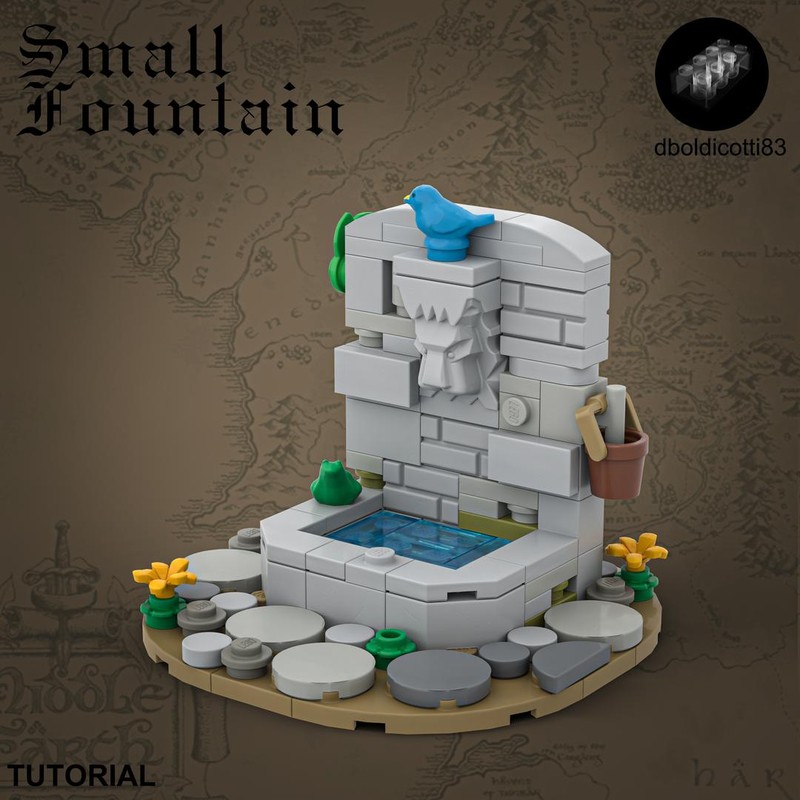 Lego square small fountain