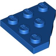 Lego Wedge Plate 3 x 3 Cut Corner / Blue
