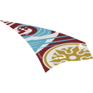 Lego Sail / Tail Fin, Triangular, Gold Shuriken, Dark Azure and Dark Red Design Print