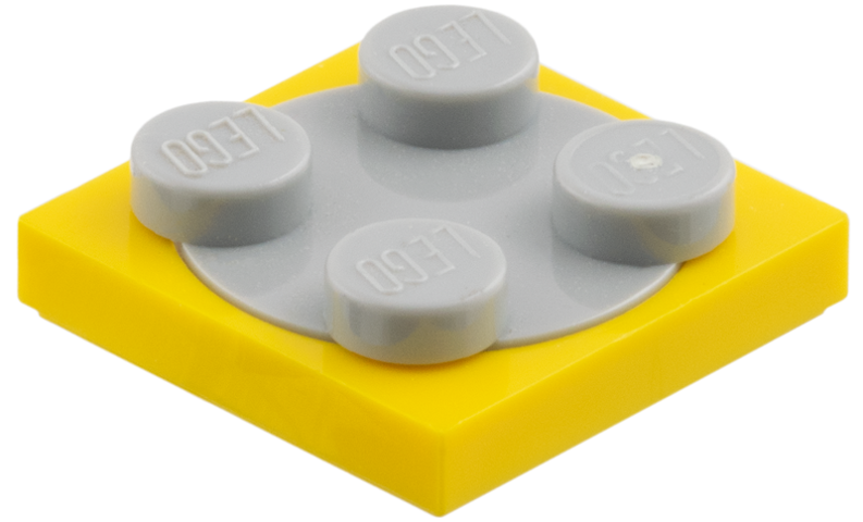 Lego Turntable 2 x 2 Plate with Light Bluish Gray Top (3680 / 3679)