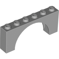 Lego Brick Arch 1 x 6 x 2 - Very Thin Top without Reinforced Underside / Light Bluish Gray