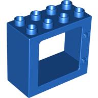 Lego Duplo Door / Window Frame Flat Front Surface, Completely Open Back / Blue