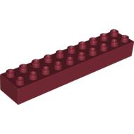 Lego Duplo Brick 2 x 10 / Dark Red
