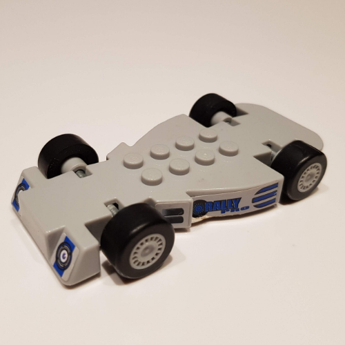 Lego Vehicle Base 6 x 10 with Light Bluish Gray Wheels and Black Tires (Fast Food Racer)
