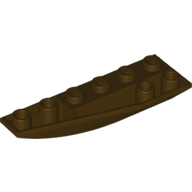 Lego Brick Wedged, Curved Inverted 6 x 2 Left / Dark Brown