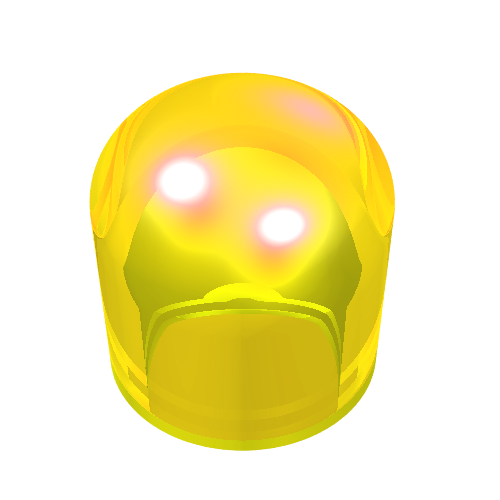 Lego Brick Round 1 x 1 x 2/3 Light Bulb Cover / Trans-Yellow