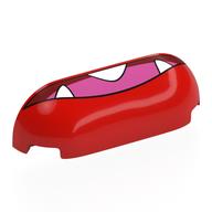 Lego Brick Round, Curved Triple 1 x 4 x 1 with Dar Red Mouth, White Fangs, Dark Pink Tongue Print