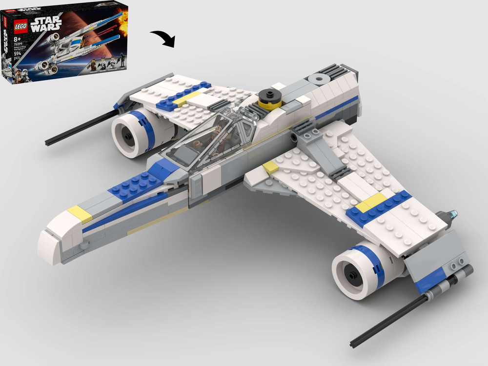 Lego New Republic E-Wing Starfighter - Alternate Build Of 75399 Rebel U Wing