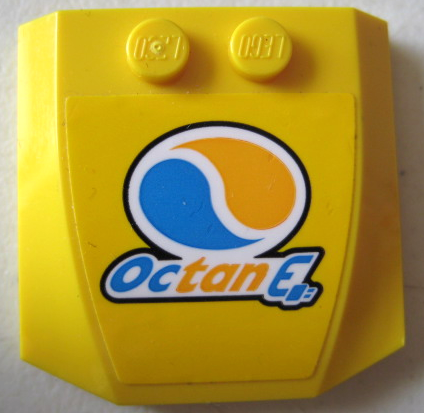Lego Wedge 4 x 4 x 2/3 Triple Curved with Octan Logo and 'Octan E' Pattern (Sticker) - Set 60256