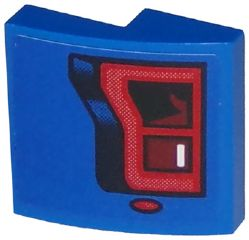 Lego Slope, Curved 2 x 2 x 2/3 with Ford F150 Raptor Taillight Pattern Model Left Side (Sticker) - Set 75875
