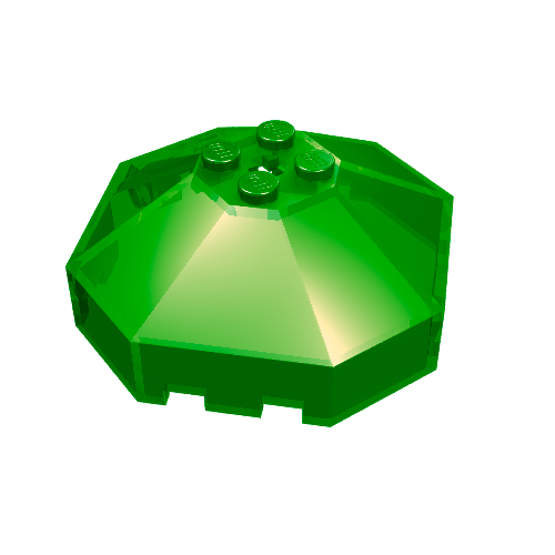 Lego Windscreen 6 x 6 Octagonal Canopy with Axle hole / Trans-Green