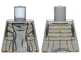 Lego Torso SW Vest with Dark Tan Camouflage over Shirt with Silver Dots Pattern / Dark Bluish Gray