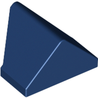 Lego Brick Sloped 45° 2 x 1 Double / Inverted with Bottom Stud Holder / Dark Blue