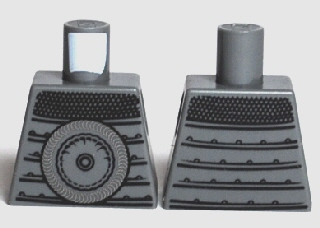 Lego Torso Armor with Large Disk and Chain Mail Pattern / Dark Bluish Gray