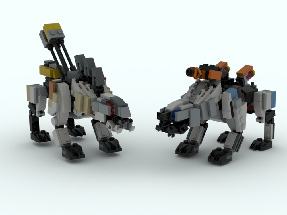 Lego Sawtooth and Ravager from Horizon Zero Dawn