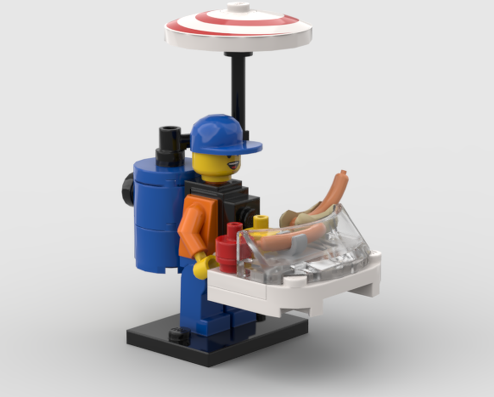 Lego Berlin Currywurst Seller - Berliner Currywurst Verkäufer