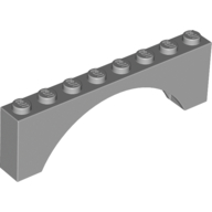 Lego Brick Arch 1 x 8 x 2 / Light Bluish Gray