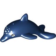 Lego Animal, Dolphin, Jumping with Bottom Axle Holder with Bright Light Blue Spots print