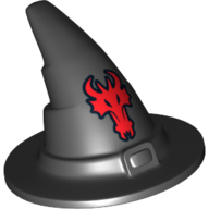Lego Hat, Wizard, Red Dragon Head Print