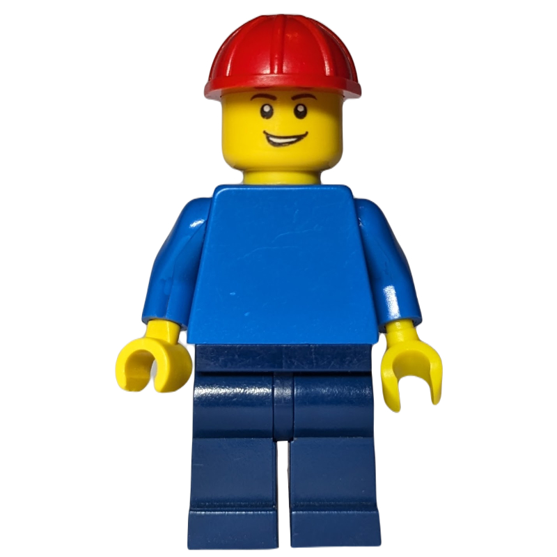 Lego Blue Torso, Dark Blue Legs, Red Hat