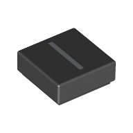Lego Tile 1 x 1 with letter Capital I Print / Black