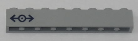 Lego Brick 1 x 8 with Train Logo Dark Blue Pattern Left (Sticker) - Set 60197