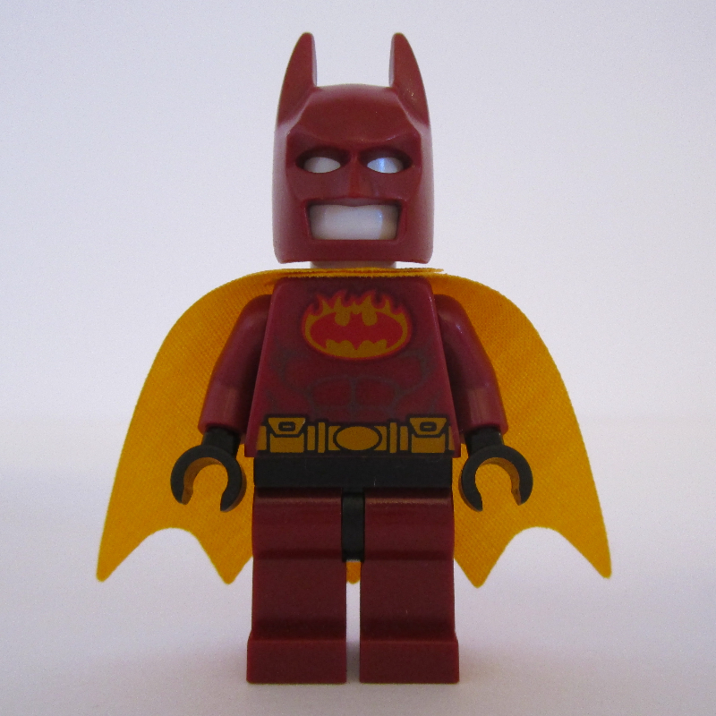 Lego Batman, Dark Red Suit, Bright Light Orange Cape, Dark Red Cowl (Firestarter Outfit)