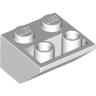Lego Brick Sloped Inverted 45° 2 x 2 [Round Hollow Bottom Pin, Bar-sized Stud Holes] / White