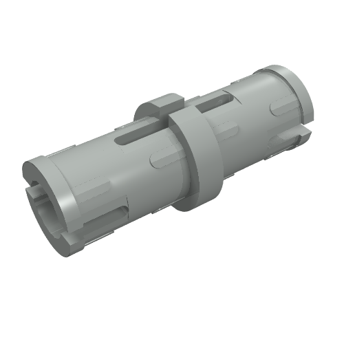 Lego Technic Pin with Friction Ridges Lengthwise and Center Slots / Light Gray