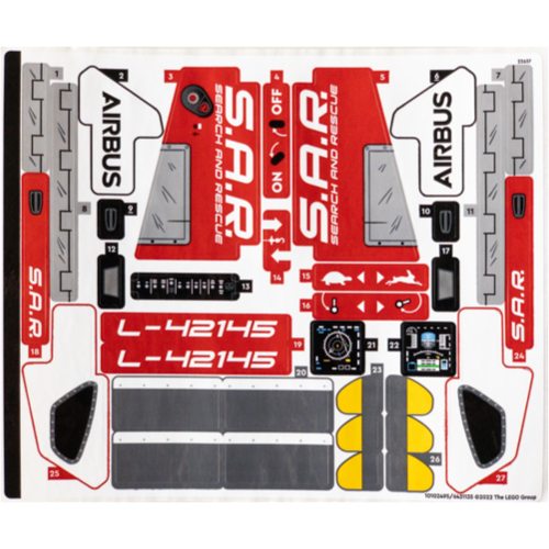 Lego Sticker Sheet 1 for Set 42145-1 / [No Color/Any Color]