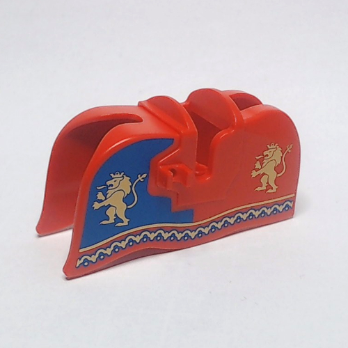 Lego Animal / Creature Accessory, Horse Barding, Smooth Edge with Gold Lion Print