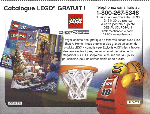 Lego 2003 Insert - Shop at Home - Basketball (4200372)