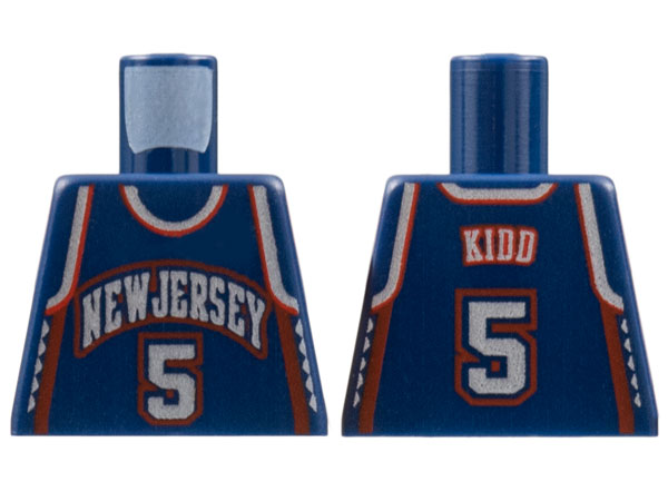 Lego Torso NBA New Jersey Nets #5 Kidd Pattern / Dark Blue