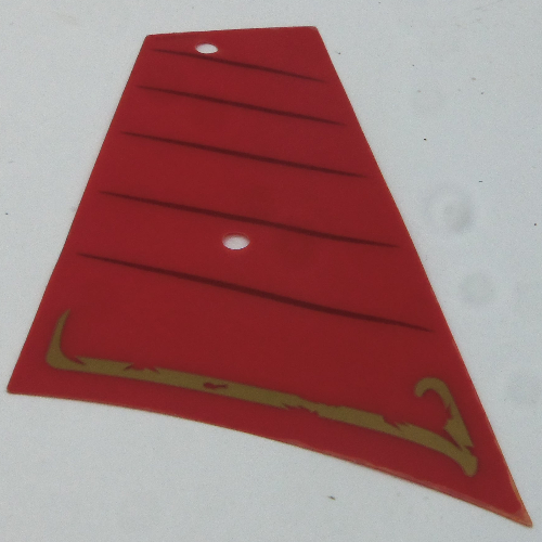 Lego Sails, Right, Small, with Gold Trim and Dark Red Lines Print