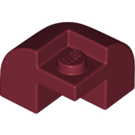 Lego Brick Round, Curved 2 x 2 x 1 1/3, Corner / Dark Red