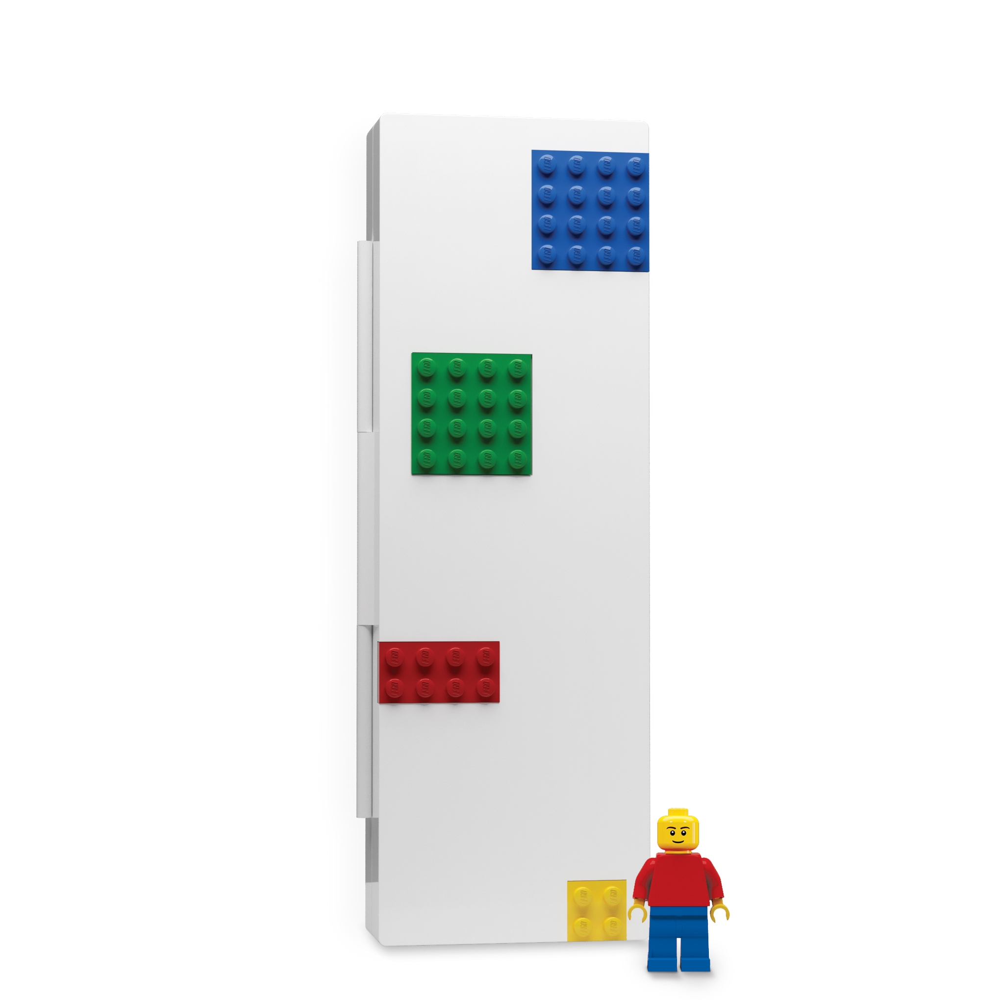 Lego Stationery Pencil Box with Four Building Bricks and Minifigure