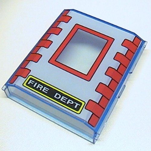 Lego Panel 2 x 8 x 8 with Bricks and 'FIRE DEPT' Print [4657]