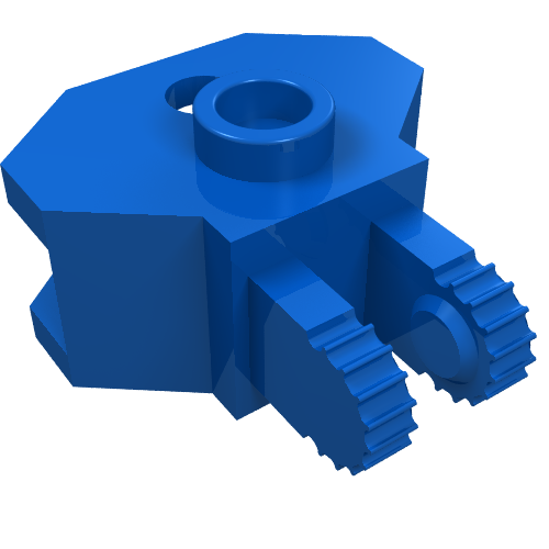 Lego Hinge 1 x 2 Locking with 2 Fingers and Towball Socket, 9 Teeth / Blue