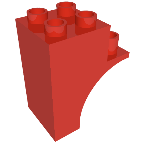 Lego Duplo Brick Arch Half 2 x 3 x 3 / Red