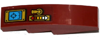 Lego Slope, Curved 4 x 1 with Target Screen, Switch and Double Arrow Pattern Model Right Side (Sticker) - Set 70600
