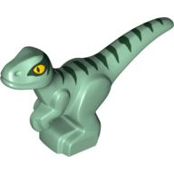 Lego Animal, Dinosaur, Raptor, Baby, Dark Green Stripes
